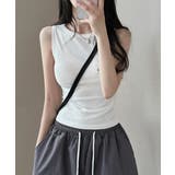 アイボリー | ベーシッククルーネック タンクトップ ノースリーブトップス | VIVID LADY