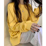 マスタード | ルーズシルエット ベーシック スウェット チュニック トップス | VIVID LADY