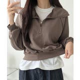 ハーフジップ ショート丈 スウェットプルオーバー | VIVID LADY | 詳細画像10 