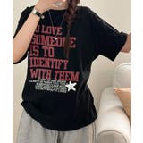 ブラック | ヴィンテージ ロゴプリント 半袖Tシャツ | VIVID LADY