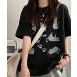 キャットグラフィック ルーズTシャツ | VIVID LADY | 詳細画像13