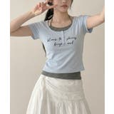 ボーダー柄ホルタードッキング フェイクレイヤードトップス | VIVID LADY | 詳細画像7