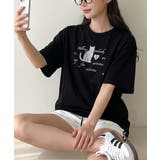 キャットプリント オーバーフィットTシャツ 半袖 カットソー | VIVID LADY | 詳細画像8 