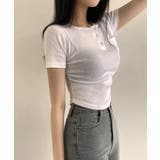 スナップボタン スリムフィット半袖Tシャツ | VIVID LADY | 詳細画像2