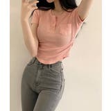 スナップボタン スリムフィット半袖Tシャツ | VIVID LADY | 詳細画像8