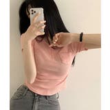 スナップボタン スリムフィット半袖Tシャツ | VIVID LADY | 詳細画像11