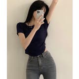 スナップボタン スリムフィット半袖Tシャツ | VIVID LADY | 詳細画像25