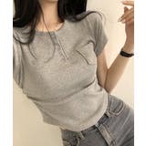 スナップボタン スリムフィット半袖Tシャツ | VIVID LADY | 詳細画像30