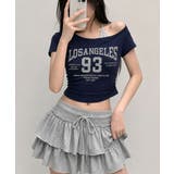 カップイン ワンショルダーナンバリング半袖Tシャツ | VIVID LADY | 詳細画像5