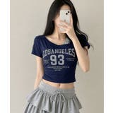 カップイン ワンショルダーナンバリング半袖Tシャツ | VIVID LADY | 詳細画像6