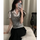 シャツドッキング レイヤード風半袖トップス | VIVID LADY | 詳細画像8