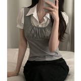 シャツドッキング レイヤード風半袖トップス | VIVID LADY | 詳細画像9