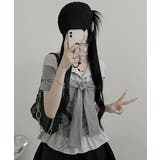 ストライプシャツドッキング オフショルダー風 半袖トップス | VIVID LADY | 詳細画像11
