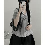 ストライプシャツドッキング オフショルダー風 半袖トップス | VIVID LADY | 詳細画像12