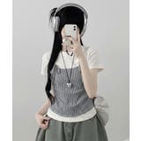 チェックキャミトップレイヤード風 半袖Tシャツ | VIVID LADY | 詳細画像7