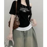 アシメレイヤードワンショルダー 半袖Tシャツ | VIVID LADY | 詳細画像16