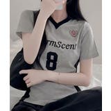 グレー | ナンバリング スポーティー半袖ポロTシャツ | VIVID LADY