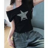 レオパードスタープリントワンショルダー半袖Tシャツ | VIVID LADY | 詳細画像10