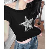 レオパードスタープリントワンショルダー半袖Tシャツ | VIVID LADY | 詳細画像11