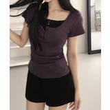 レイヤード風 ヘンリーネック 半袖Tシャツ | VIVID LADY | 詳細画像9
