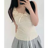 フロントシャーリング ドットリブフリルタンクトップ | VIVID LADY | 詳細画像6