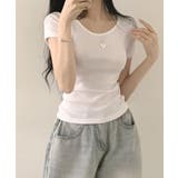 ベーシック スリムフィット Uネック 半袖Tシャツ | VIVID LADY | 詳細画像2