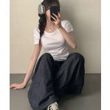 ベーシック スリムフィット Uネック 半袖Tシャツ | VIVID LADY | 詳細画像7