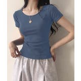 ベーシック スリムフィット Uネック 半袖Tシャツ | VIVID LADY | 詳細画像17