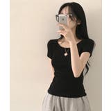 ベーシック スリムフィット Uネック 半袖Tシャツ | VIVID LADY | 詳細画像27