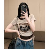 レイヤード風 ドロスト クロップド 半袖Tシャツ | VIVID LADY | 詳細画像8 