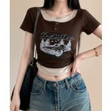 レイヤード風 ドロスト クロップド 半袖Tシャツ | VIVID LADY | 詳細画像9 