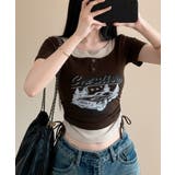 レイヤード風 ドロスト クロップド 半袖Tシャツ | VIVID LADY | 詳細画像11 