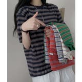 マルチボーダー オーバーサイズ半袖Tシャツ | VIVID LADY | 詳細画像4