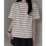 アイボリー | マルチボーダー オーバーサイズ半袖Tシャツ | VIVID LADY