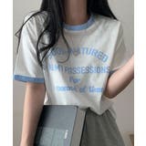 カレッジロゴ リンガー 半袖Ｔシャツ | VIVID LADY | 詳細画像1 