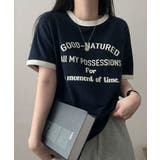 カレッジロゴ リンガー 半袖Ｔシャツ | VIVID LADY | 詳細画像6 