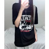 ブラック | モノクロフォトプリント オーバーサイズ 半袖Tシャツ | VIVID LADY