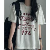ライトベージュ | ヴィンテージロゴ オーバーサイズ 半袖Tシャツ | VIVID LADY