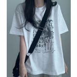 ライトグレー | ヴィンテージグラフィック オーバーサイズ 半袖Tシャツ | VIVID LADY