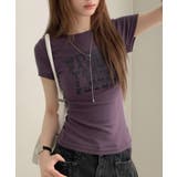 英字プリント スリムフィット 半袖Tシャツ | VIVID LADY | 詳細画像9