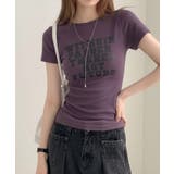 英字プリント スリムフィット 半袖Tシャツ | VIVID LADY | 詳細画像10