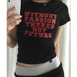 英字プリント スリムフィット 半袖Tシャツ | VIVID LADY | 詳細画像17