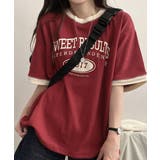 バイカラー カレッジロゴ オーバーTシャツ | VIVID LADY | 詳細画像1