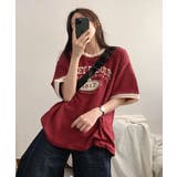 バイカラー カレッジロゴ オーバーTシャツ | VIVID LADY | 詳細画像4