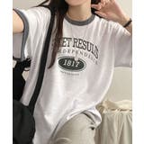バイカラー カレッジロゴ オーバーTシャツ | VIVID LADY | 詳細画像5