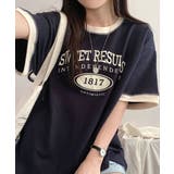 バイカラー カレッジロゴ オーバーTシャツ | VIVID LADY | 詳細画像9