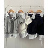 タイ付き レイヤード風 シャツドッキング半袖トップス | VIVID LADY | 詳細画像20