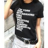 シティロゴプリント コットン半袖Tシャツ | VIVID LADY | 詳細画像2