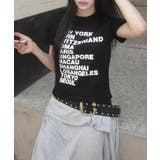 シティロゴプリント コットン半袖Tシャツ | VIVID LADY | 詳細画像4