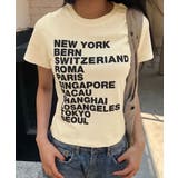 イエロー | シティロゴプリント コットン半袖Tシャツ | VIVID LADY
